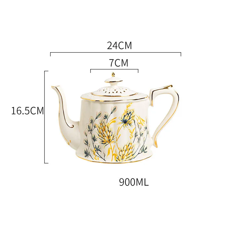 Luxury Creative Ceramic Cup French Gold Rim Coffee Cup Mugs Home Creative Teapot Ceramic Cup