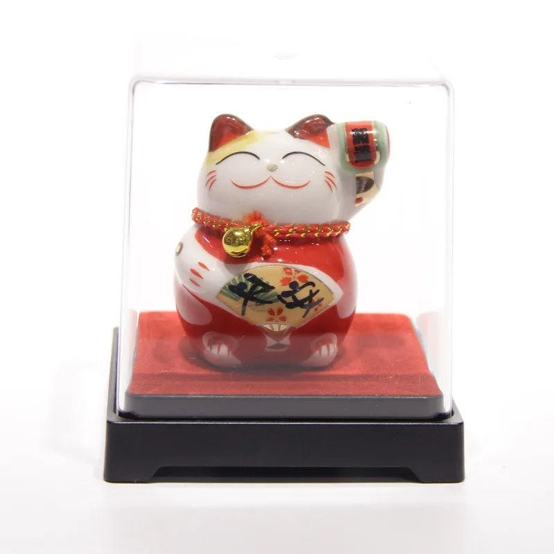 Wholesale Custom Gift Ceramic Decorative Cute Cartoon Animal Cat Japanese Porcelain Mini Good Lucky Fortune Cat Statue