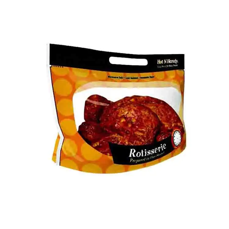 Изготовленные на заказ биоразлагаемые, пригодные для разогрева в микроволновой печи, закрывающиеся пластиковые пакеты на молнии для свежей, горячей, жареной, замороженной еды, упаковка для курицы-гриля, упаковочные пакеты