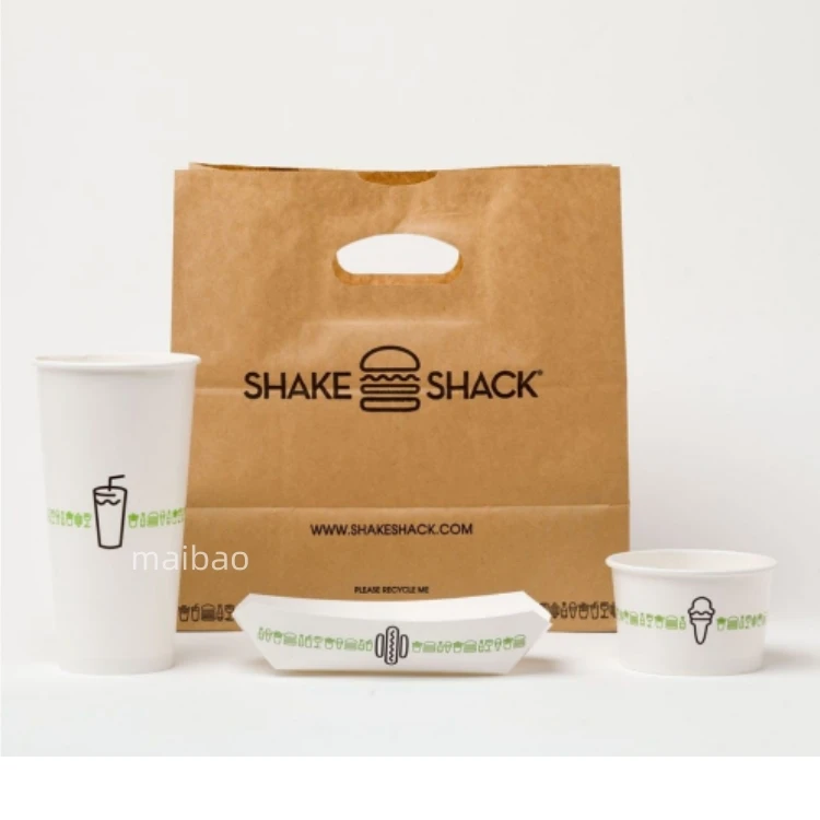 Изготовленный на заказ широкий базовый бумажный пакет с нашивкой для кейтеринга, большой экологически чистый мешок для упаковки пищевых продуктов Bolsas Papel, коричневый крафт-бумага для пиццы на вынос