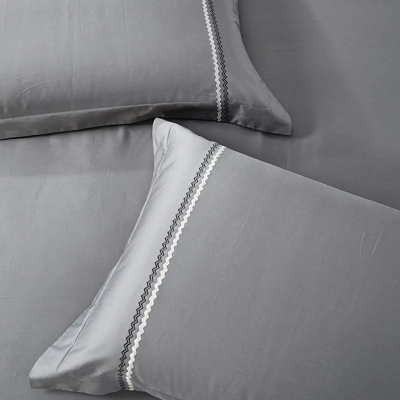 Комплект одеял Alenhome Hudson, 100% хлопок, 350 гсм, полиэстер, наполнители, две наволочки с вышивкой, комплект одеял из 3 предметов с вышивкой