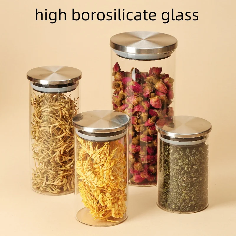 Хранение пищевых продуктов. Банка для хранения из боросиликатного стекла. Взрывозащищенная герметичная консервация свежести для безопасного и надежного хранения.