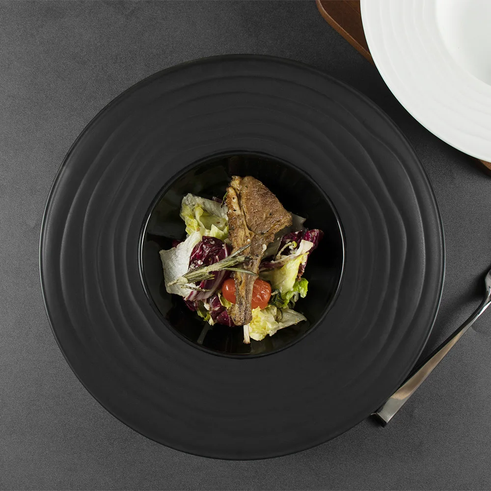 2021 Европейский стиль, высокое качество, 320 мл, 430 мл, ресторан, отель, креативные глазурованные современные керамические тарелки для супа