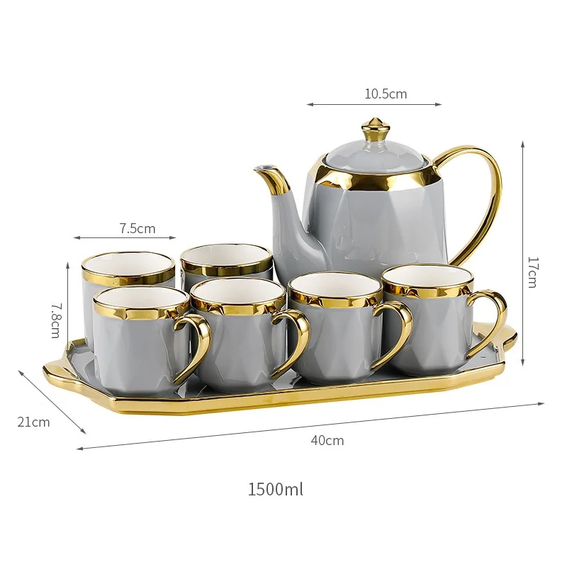 European Electroplated Ceramic Coffee Cup and Dish Set Creative  Will Sell Gift Mark Water Cup Reusable Coffee Cup
