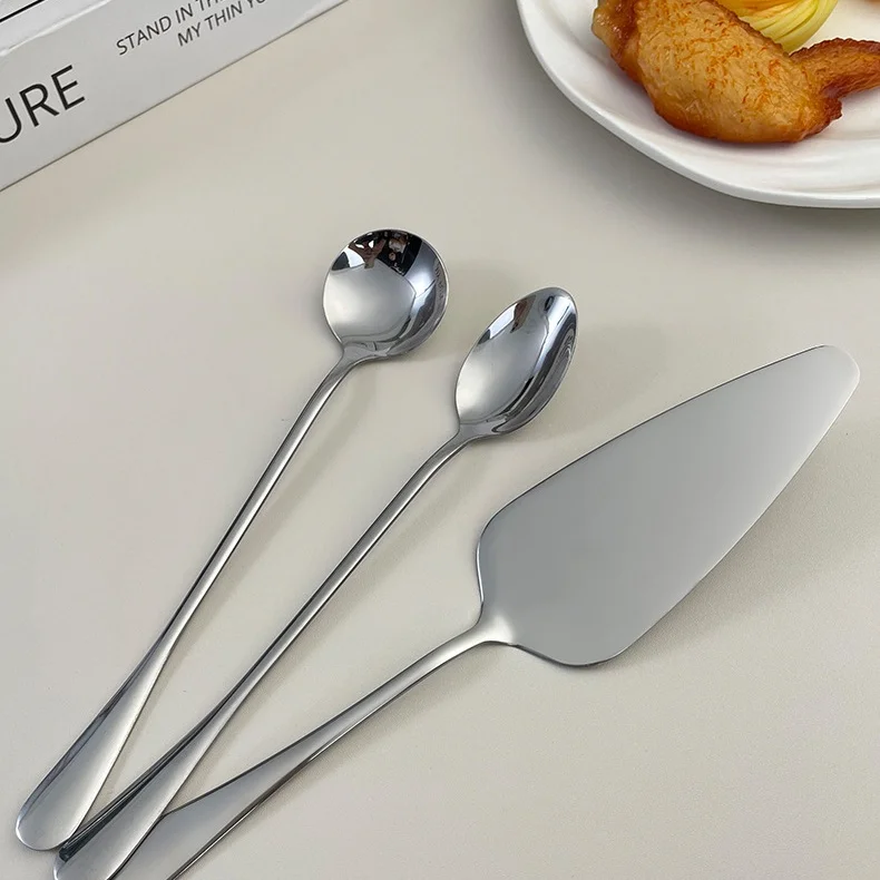 Серебро 304 18/10, набор столовых приборов из нержавеющей стали, нож, вилка, ложка, оптовый ресторан