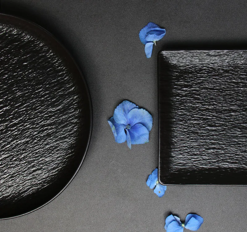 Посуда для ресторана, посуда, черно-белая фарфоровая посуда, фарфоровый японский обеденный набор, прямоугольные тарелки для суши для ресторана отеля