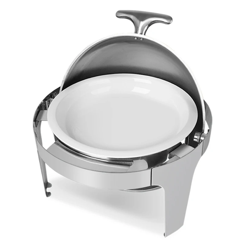 Посуда для ресторана и отеля Chaozhou, керамический тепловой шведский стол, белые фарфоровые жаровни, подогреватель блюд, тарелка для кейтеринга