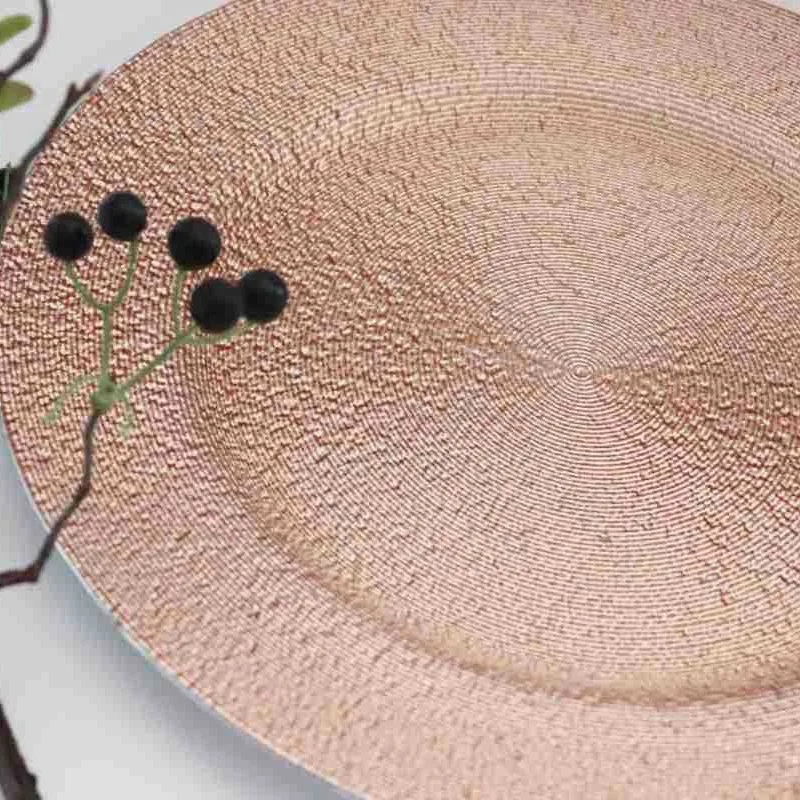 Стеклянные зарядные пластины с дизайном павлина 12 дюймов в красочном стиле для украшения стола для мероприятий