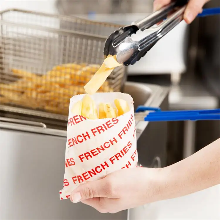 Биоразлагаемый коричневый крафт-буханка с плоским дном, вощеной подкладкой и принтом на заказ, хлеб, жареные чипсы, курица, картофель фри, упаковочный бумажный пакет