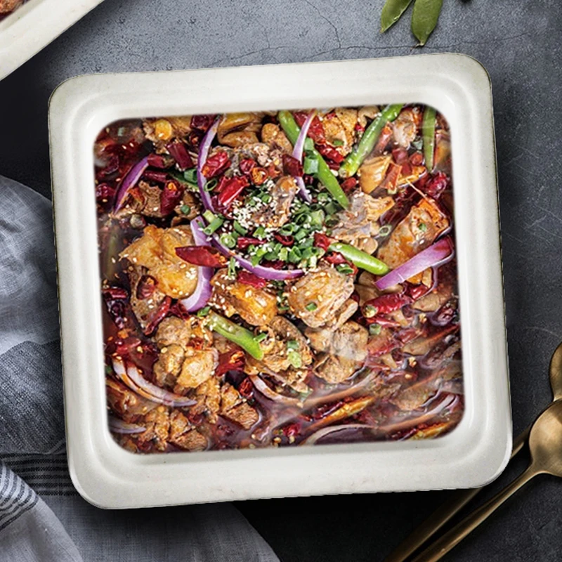 Посуда для ресторана и отеля Chaozhou, керамический тепловой шведский стол, белые фарфоровые жаровни, подогреватель блюд, тарелка для кейтеринга