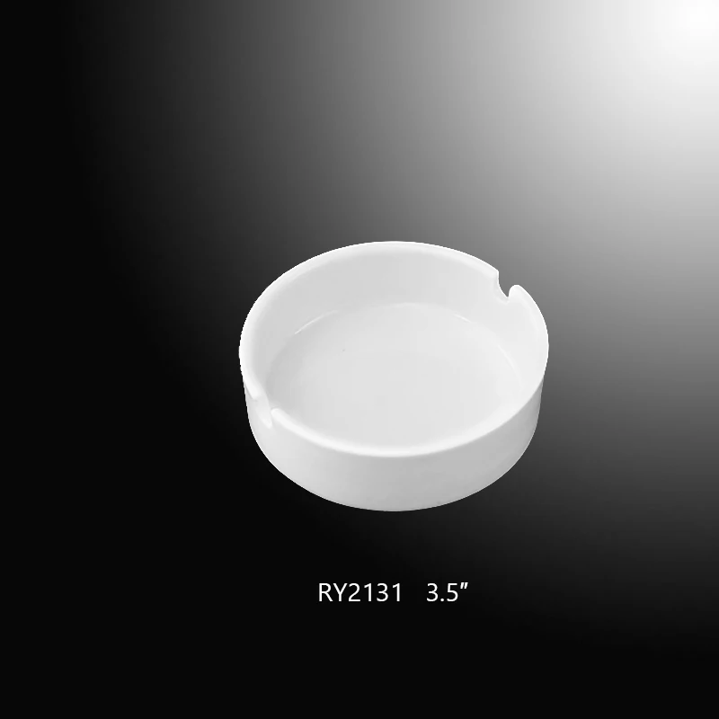 Оптовая торговля фабрики прочная керамическая фарфоровая пепельница для отеля на заказ круглая белая пепельница для ресторана