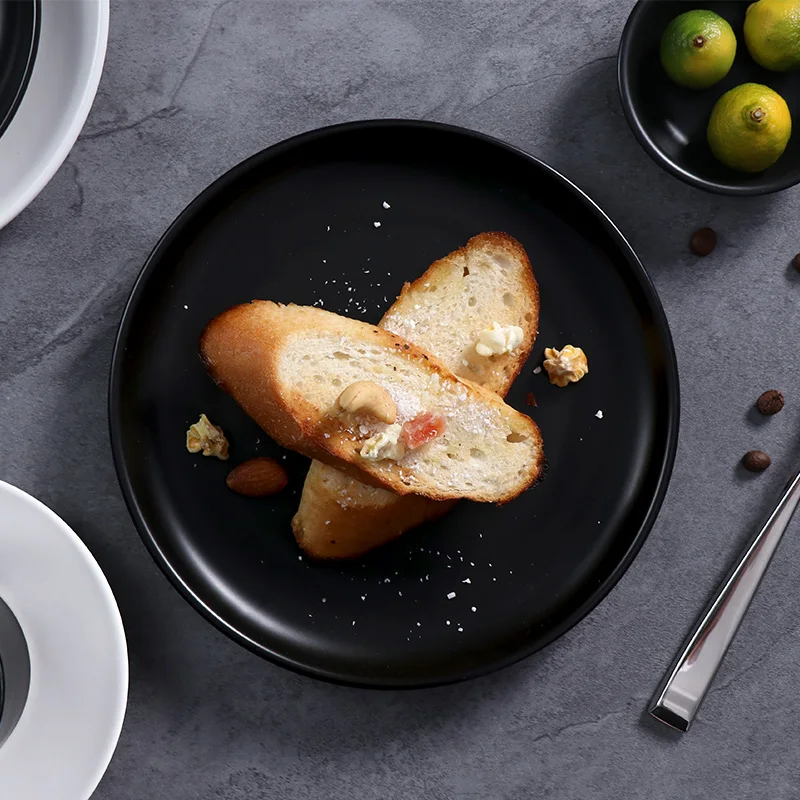 Лучшие продавцы черные матовые тарелки для обеденной тарелки по индивидуальному заказу для ресторана отеля