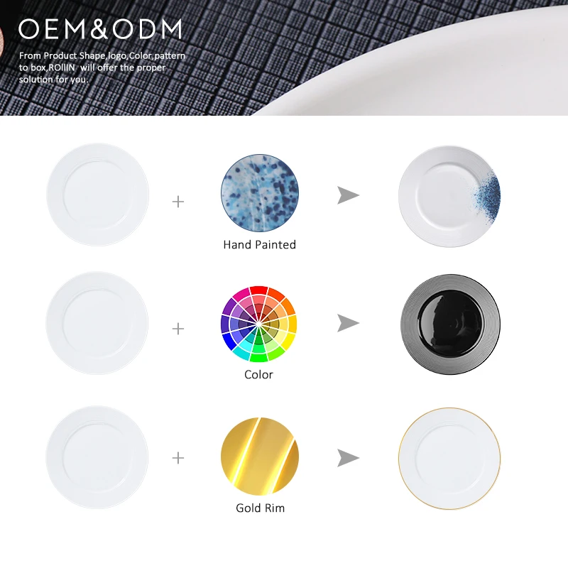 Производитель керамики Белая керамика Фарфоровая посуда для ужина Тарелки Товары для отелей и ресторанов Универсальное обслуживание в ресторане отеля