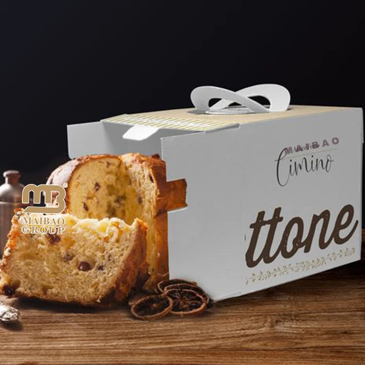 Белая квадратная коробка для десертов с принтом на заказ, Италия Панеттоне, коробки для доставки еды и хлеба, небольшая подарочная бумажная упаковочная коробка для десертов