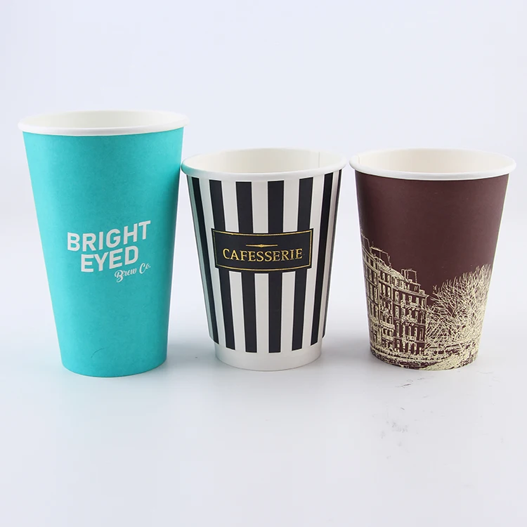 Изготовленный на заказ пустой веер из полиэтиленовой бумаги с необычным тиснением и принтом для бумажного стаканчика 7 унций 8 унций биоразлагаемая пульсирующая крафт-кофейная чашка с крышкой
