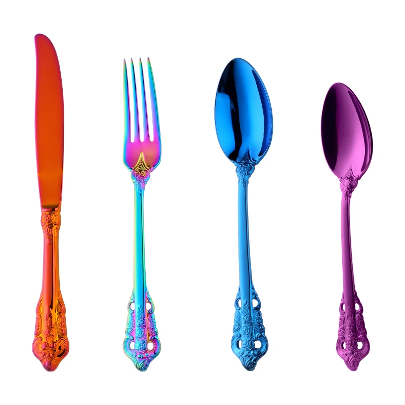 Горячий роскошный набор столовых приборов, столовая посуда для ресторана, отеля, ложки и вилки, набор столовых приборов из нержавеющей стали, свадебный набор столовых приборов