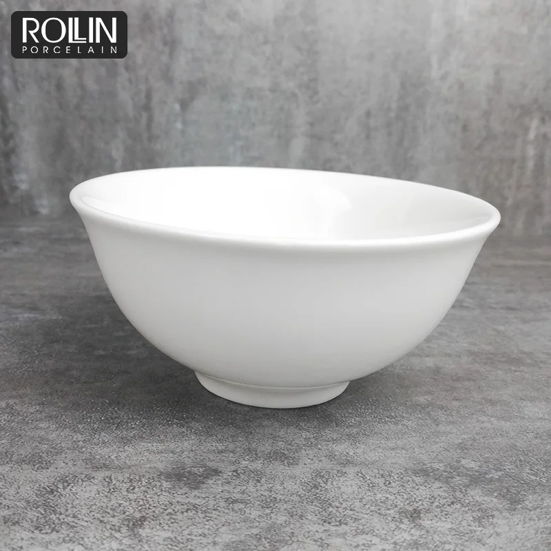 Поставщик Chaozhou, оптовая продажа, белая круглая посуда, керамические принадлежности, посуда, фарфоровая керамическая миска для риса, 120 мл для отеля