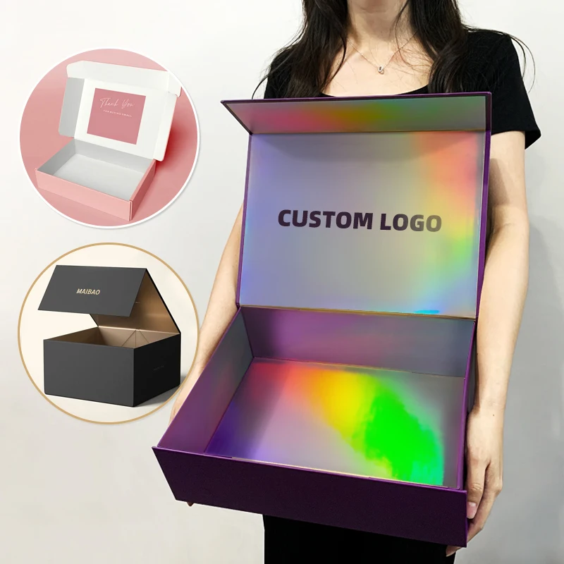 Оптовая индивидуальная печатная роскошная ручная ручная работа жесткая бумажная картон черная простая пустая магнитная подарочная коробка с магнитным закрытием