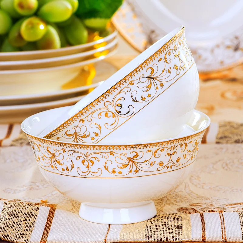 Household European-style Embossed Phnom Penh Cutlery Plate Set Ceramic Dishes  Luxury Ceramic Dinner Plate Cutlery