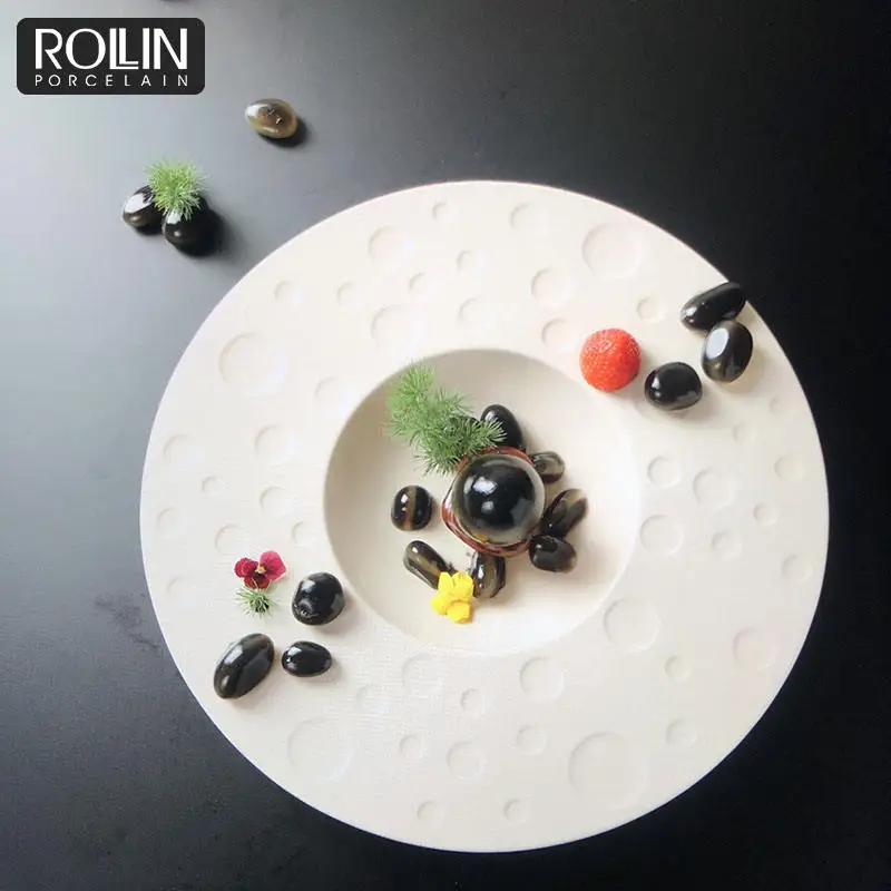 Посуда для ресторана Hammer Керамическая керамическая посуда Белые тарелки для закусок Ресторанная посуда Сервировочные блюда для кейтеринга
