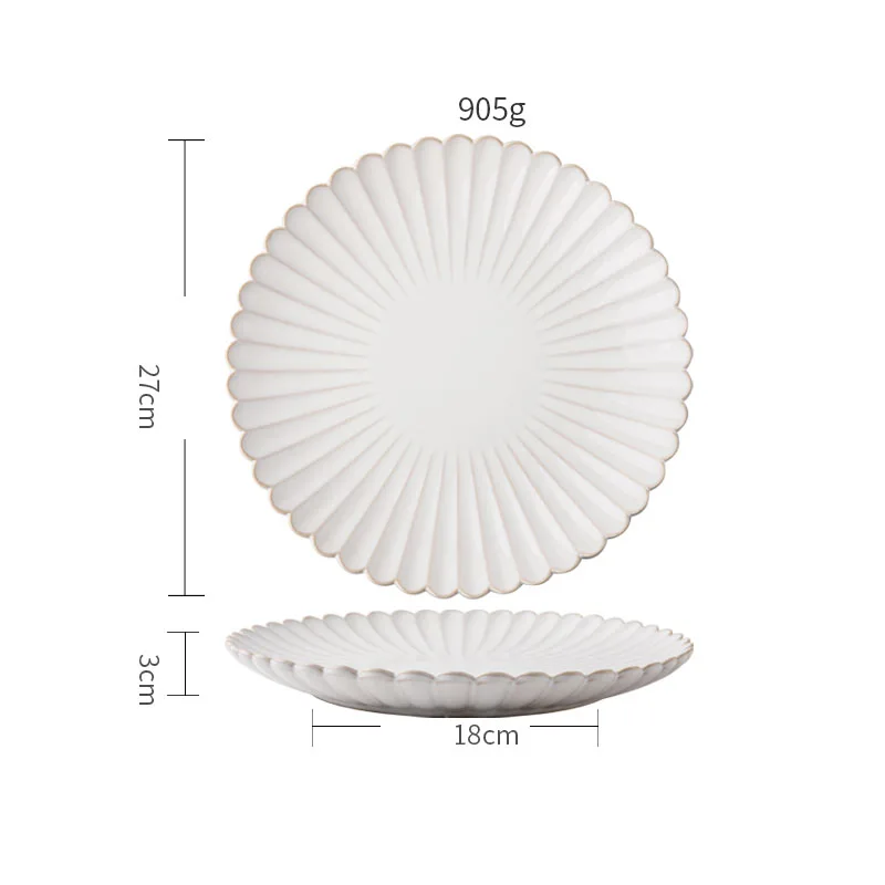 White Catering Dish Custom Ceramic Party Plate Appetizer Plates Porcelain Dinner Plate for Restaurants Hotel