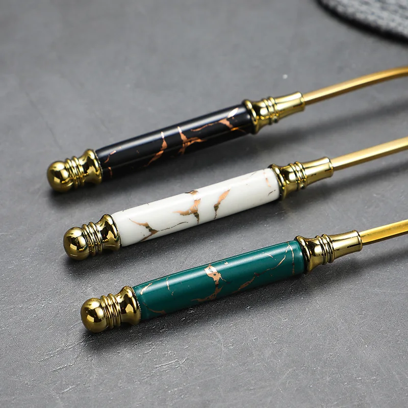 Wholesale Custom Eco-Friendly Knife Fork and Spoon Gold Plated Cutlery Ceramic Flatware Set