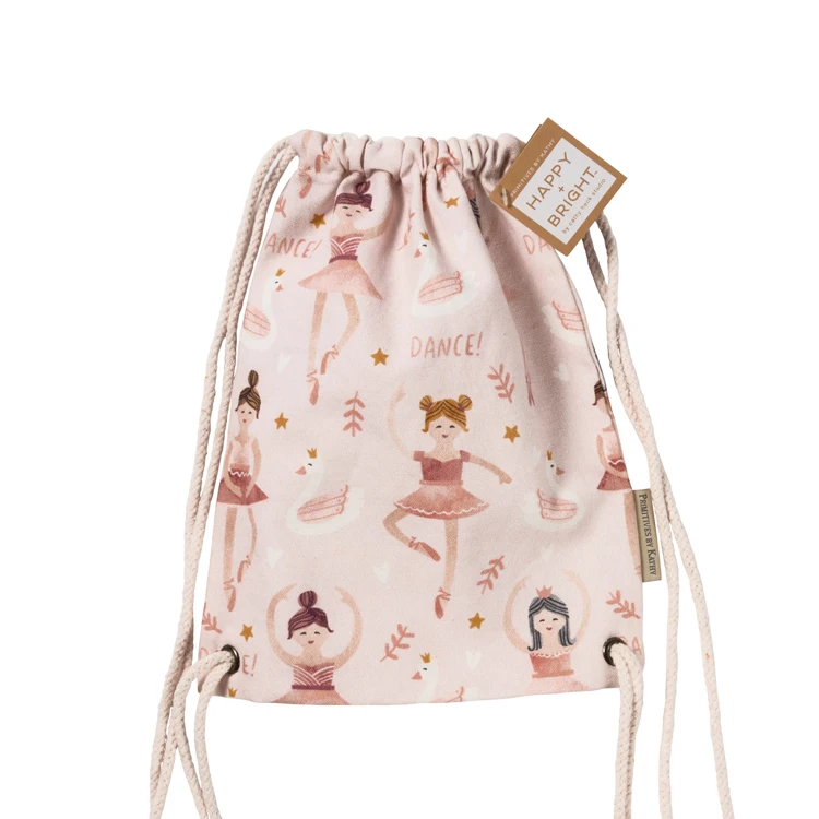 Напечатанный на заказ логотип с рисунком Белая мягкая мини-маленькая большая сумка из переработанного эко-натурального органического хлопка с завязками на шнурке