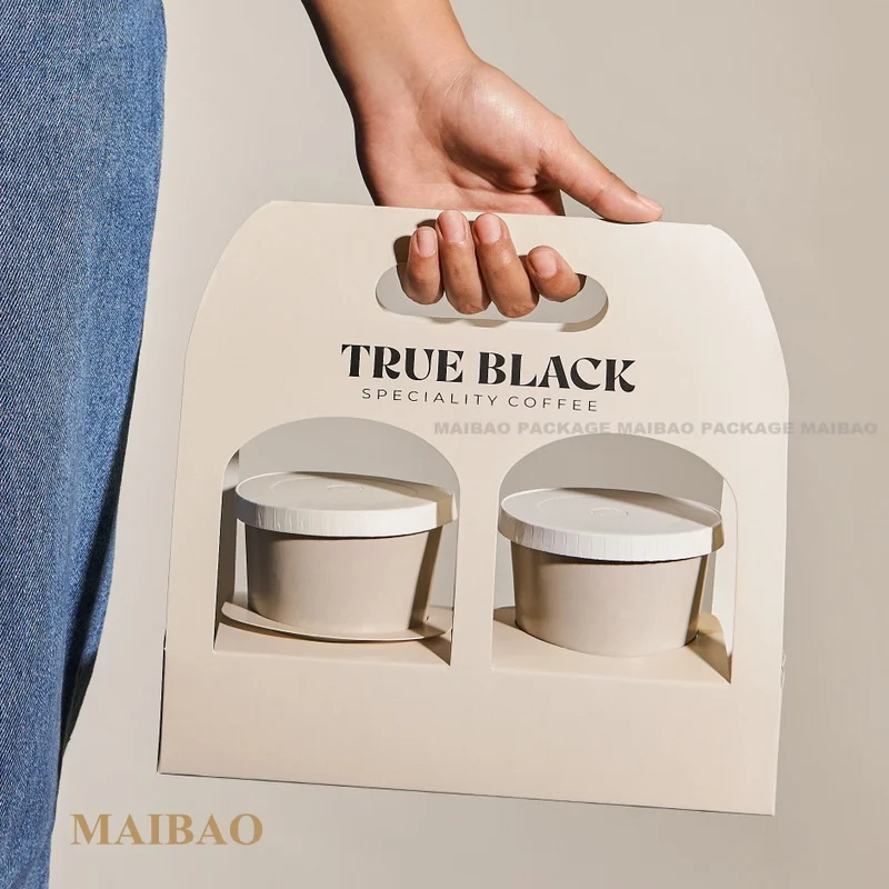 Новые поступления, экологически чистый держатель для бумажных стаканчиков на вынос, крафт-бумага, кофе, напитки, прочный держатель для горячих напитков