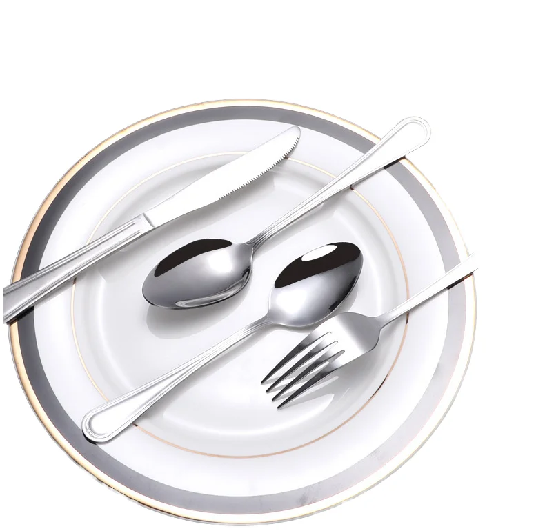 Роскошные высококачественные круглые ручки, тяжелые столовые приборы, столовые приборы для свадебных мероприятий, столовые приборы, нож, ложка, вилка, набор