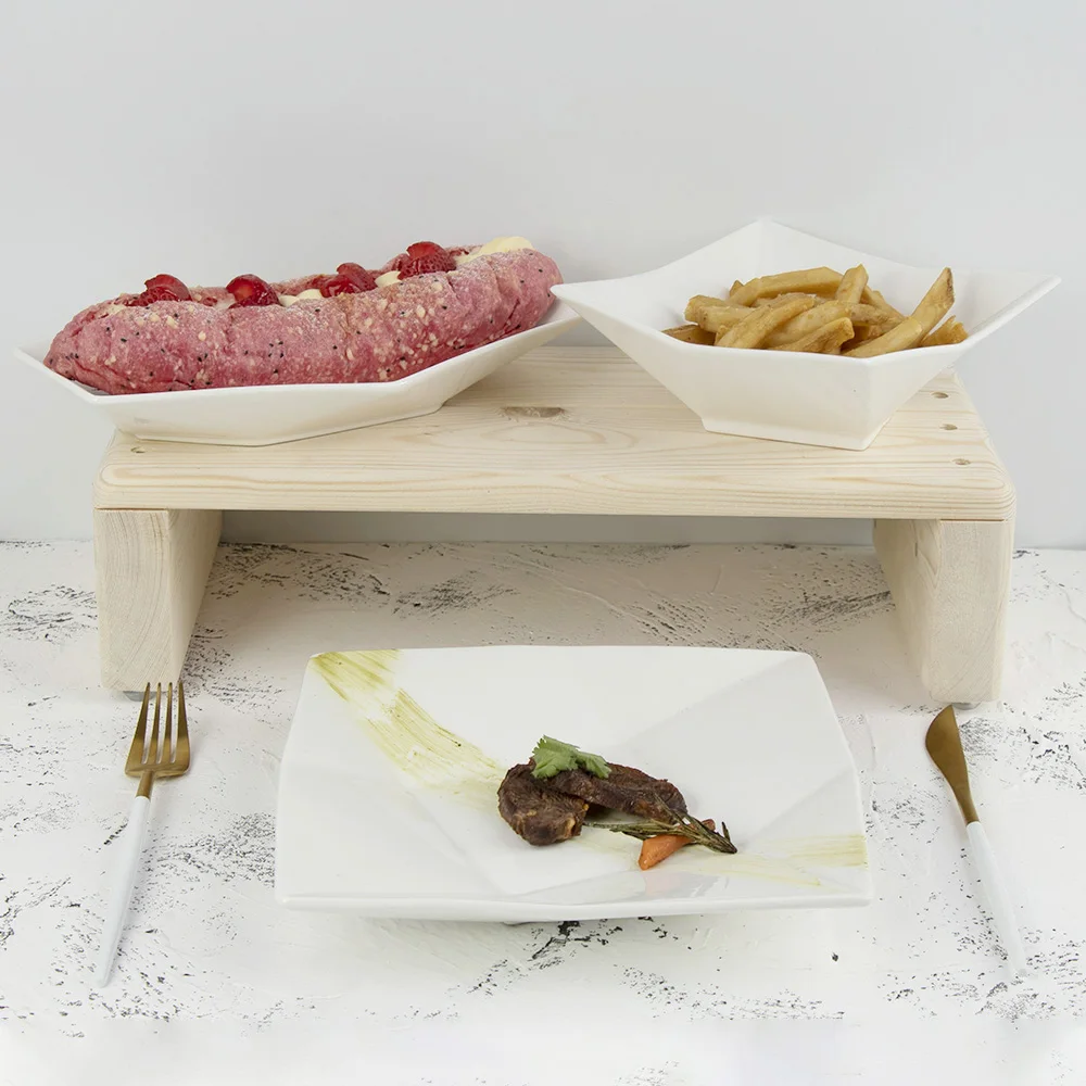 Производители поставляют большие количества высококачественных фарфоровых керамических чаш западного дизайна больших квадратных фарфоровых чаш для ресторана