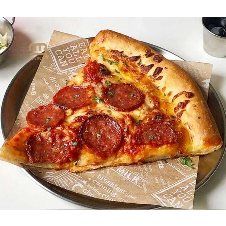 Пользовательская коричневая упаковочная бумага для пиццы, бумажная упаковка для гамбургеров, упаковка для пищевых продуктов, жиронепроницаемый бумажный лист, обертки для сэндвича, шаурмы, буррито