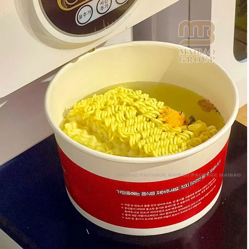 Бумажная чаша с подогревом в рамэн-горячем горшке для приготовления пищи на индукционной плите