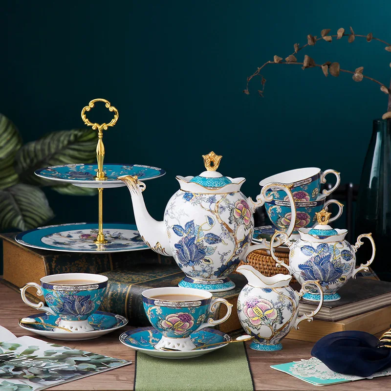 Exquisite Retro European Coffee Cup and Plate Set Luxury British Afternoon Tea Set