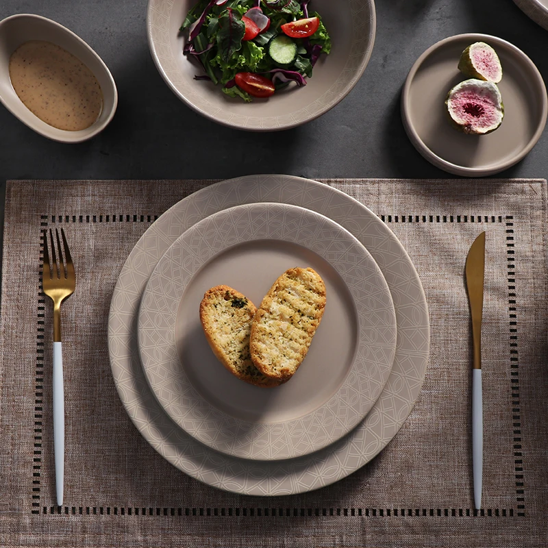 Фарфоровый набор обеденных тарелок, посуда, современная посуда, керамическая керамическая посуда под глазурованной обеденной тарелкой, ресторанная посуда для отеля