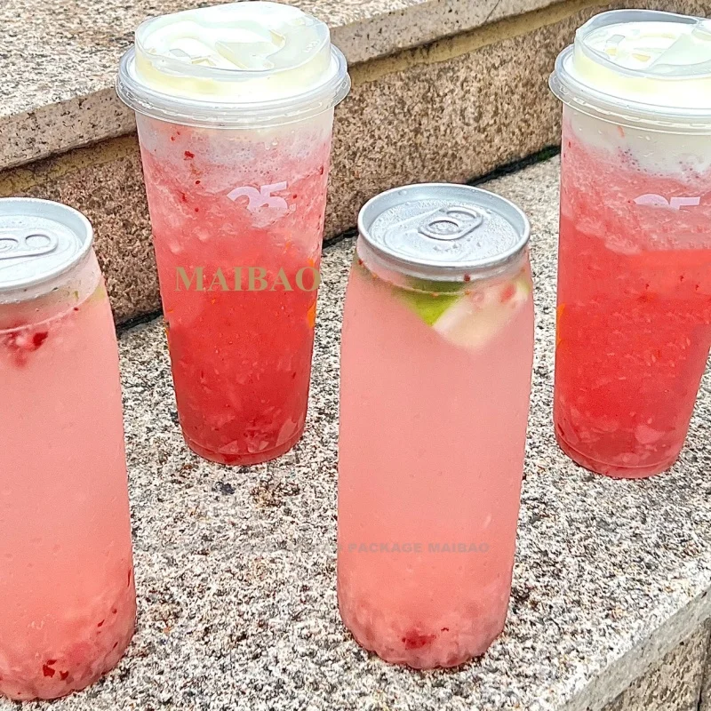 400 мл 500 мл пластиковые круглые пустые чашки для домашних животных с крышкой холодные напитки Боба чай с молоком сок прозрачные пластиковые бутылки для напитков