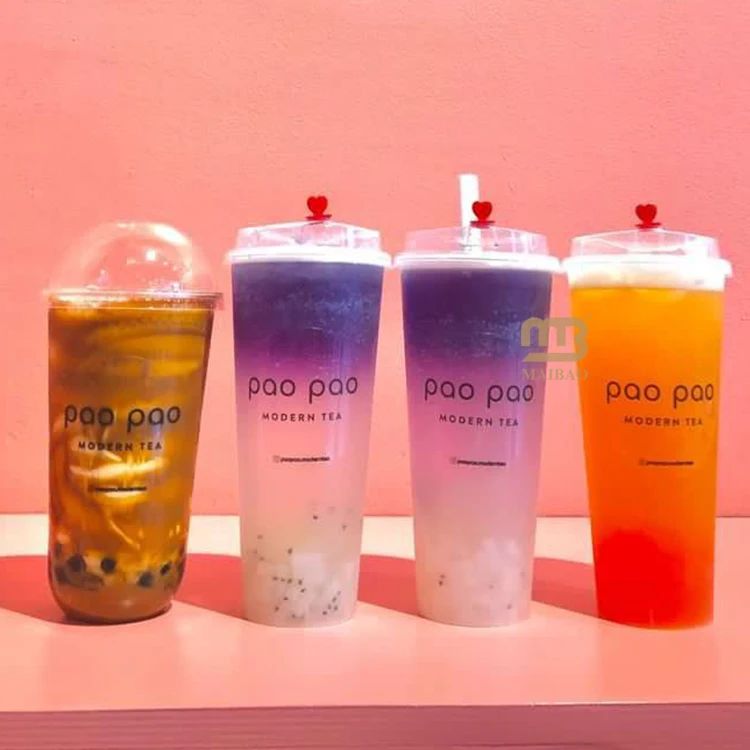 Одноразовая крышка для холодных и горячих напитков с индивидуальной печатью, пластиковая чашка из ПЭТ на 16 унций с крышкой, чашка для чая, кофе, сока Боба, ПЭТ-чашки на 24 унции, прозрачная чашка из полипропилена