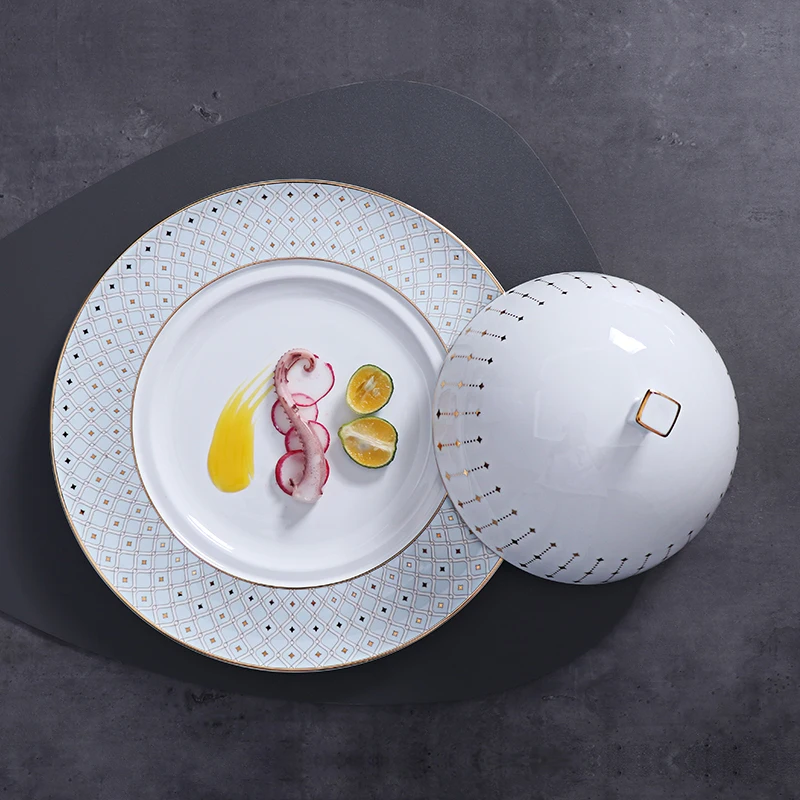 Поставщик гостиничного бизнеса в Гуанчжоу. Кейтеринг на борту. Роскошная столовая посуда. Посуда из костяного фарфора. Тарелки для ресторана, круиза.