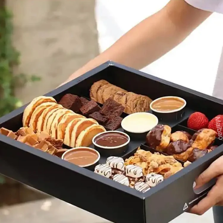 Экологичная биоразлагаемая одноразовая крафт-бумага с печатью логотипа по индивидуальному заказу, упаковка для доставки еды, упаковка для суши, коробка на вынос