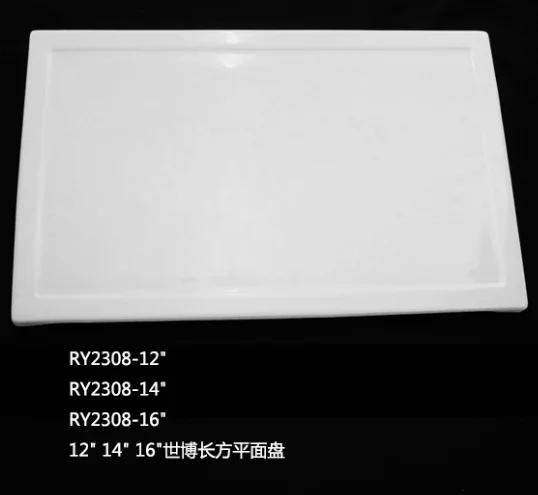 Горячие продажи в отеле и ресторане, можно мыть в посудомоечной машине, простые белые прямоугольные фарфоровые тарелки, посуда