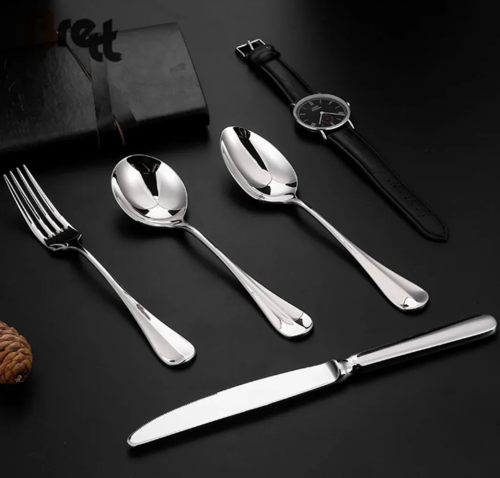 Зеркальная поверхность, свадебный набор столовых приборов, ложка для супа, вилки и нож, роскошный набор столовых приборов из розового золота