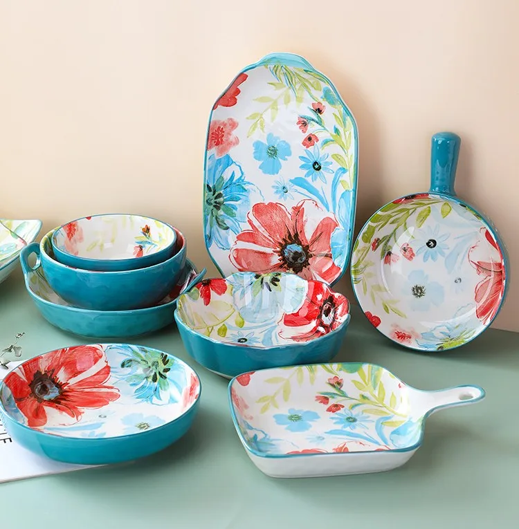 China Warehouse Factory Price Round Shape Porcelain Food Cake Bread Serving Plate