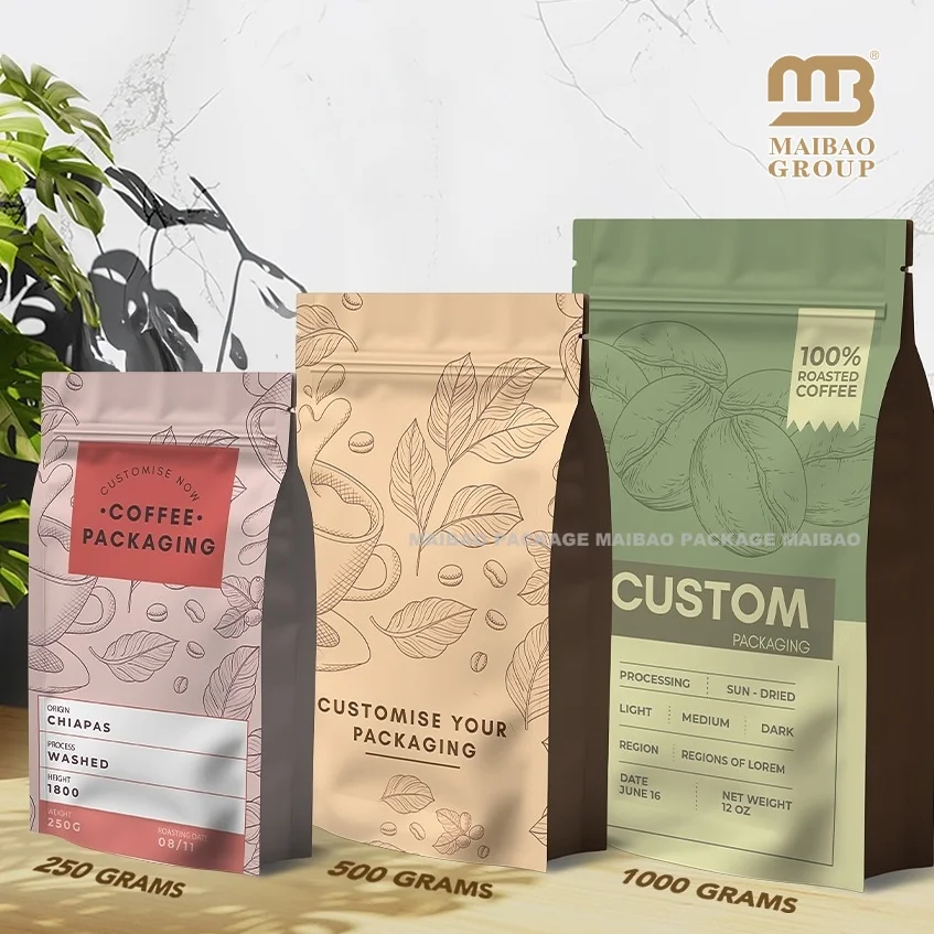 250 г одноразовый скраб с блоком на дне, скраб для упаковки порошка, молния, белый, розовый, матовый, черный, клапан, бумажный кофейный пакет с вентиляционным отверстием