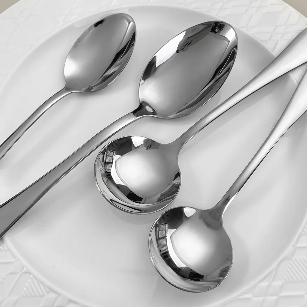 Серебро 304 18/10, набор столовых приборов из нержавеющей стали, нож, вилка, ложка, оптовый ресторан