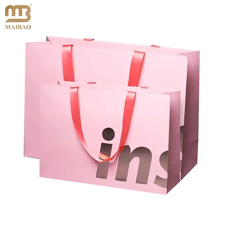 Роскошный бренд с логотипом обувного бутика розовая упаковка подарочная бумажная сумка для покупок для одежды