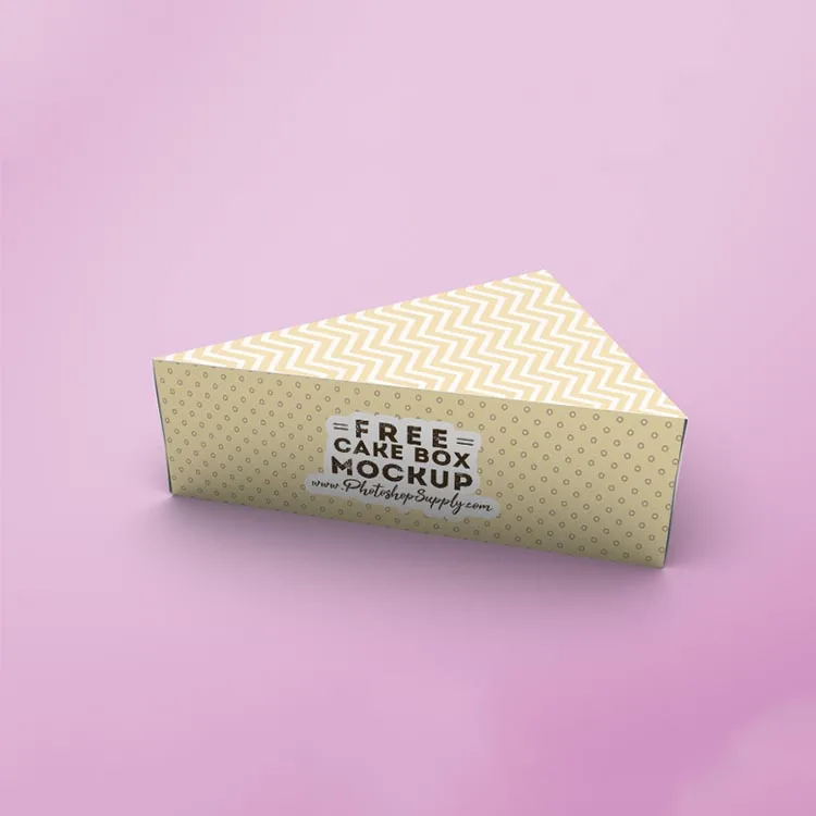 Индивидуальные персонализированные треугольные упаковочные бумажные коробки Рождественская белая коробка для тортов в кусочке с кусочкой для торта с мороженым с прозрачной крышкой