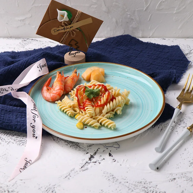 Кухонные тарелки Рождественская посуда Синяя столовая посуда Тарелка Керамическая посуда Производитель Crockey Посуда и тарелки для авиакомпаний