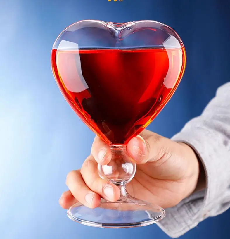 Personalized Bar Heart Shaped Glass Creative Wine Glass Goblets Cocktail Glasses