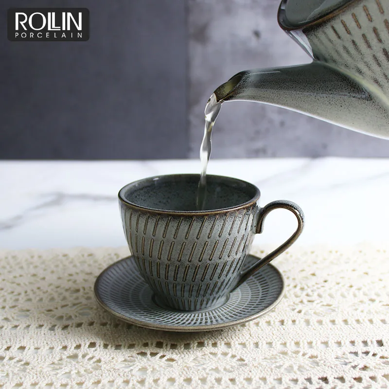 Оптовая продажа цветной кофейной чашки с блюдцем для гостиницы и ресторана