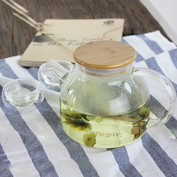 Оптовая продажа прозрачный кофейник термостойкий стеклянный чайник с ручкой и крышкой