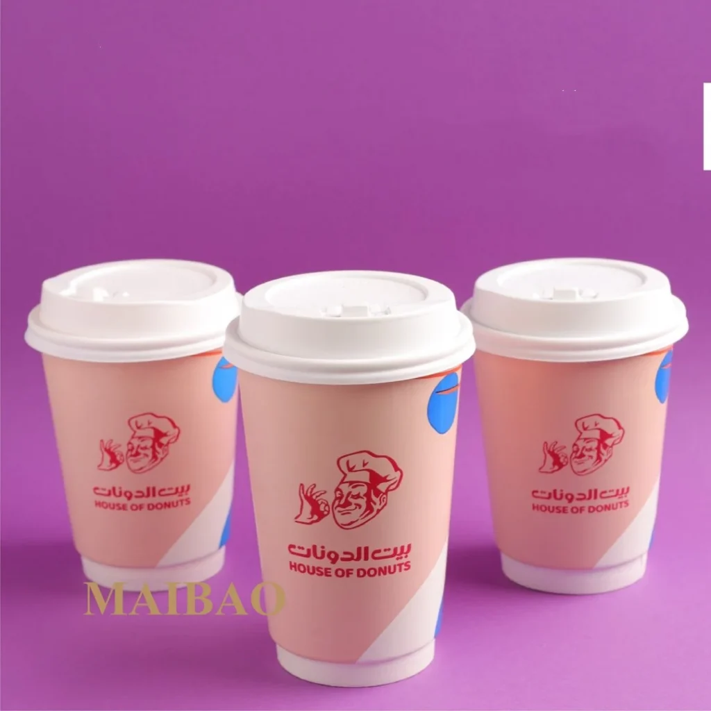 Изготовленный на заказ логотип с двойными стенками, упаковка для горячих напитков, биоразлагаемая, одноразовая, 9 унций, 16 унций, бумажная кофейная чашка, 8 унций